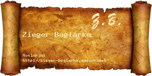 Zieger Boglárka névjegykártya